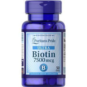 Biotina, Biotina, Puritan's Pride, 7.500 mcg, 50 compresse
