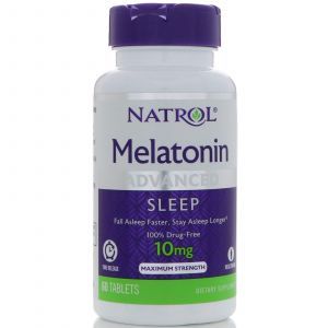 Melatonina, Melatonina, Natrol, Rilascio Sostenuto, 10 mg, 60 Compresse