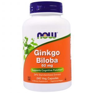 Ginkgo Biloba, Now Foods, 60 mg, 240 capsule vegetali