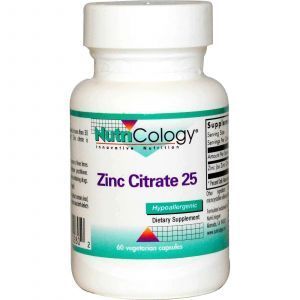 Citrato di Zinco, Nutricologia, 25 mg, 60 Capsule