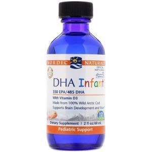 ДНА для младенцев с витамином Д3, DHA Infant, with Vitamin D3, Nordic Naturals, 60 мл