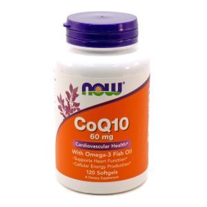 Коэнзим Q10 с рыбьим жиром, CoQ10, Now Foods, 60 мг 120 ка