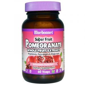 Экстракт плодов граната, Pomegranate Whole Fruit Extract, Bluebonnet Nutrition, Super Fruit, 60 капсул (Default)