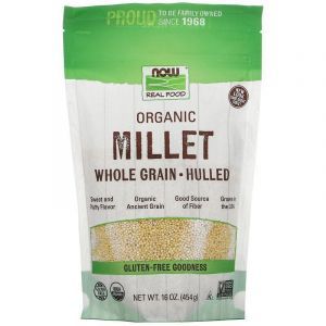 Просо, зерно, (Organic Millet Whole), Now Foods, 454 г