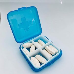 Organizer per vitamine blu, Pill Box, 1 pz