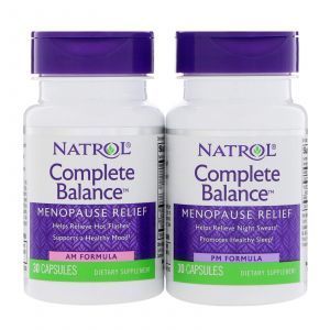 Menopause Equilibrio completo per la menopausa, Natrol, 2 vasetti, 30 capsule
