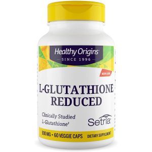 Glutatione, L-Glutatione, Healthy Origins, Setria, Ridotto, 500 mg, 60 Capsule