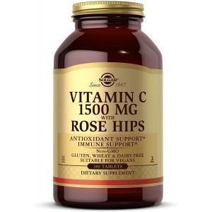 Витамин С шиповник, Vitamin C, Solgar, 1500 мг, 180 таблеток
