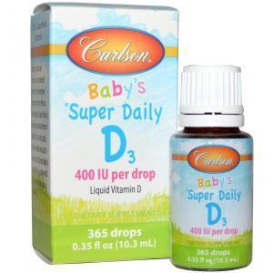 Vitamina D3, vitamina D3 per bambini, Carlson Labs, per bambini, 400 UI, 10,3 ml