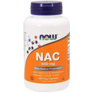 Ацетилцистеин, NAC (N-Acetyl Cysteine), Now Foods, 600 мг, 100 капсул