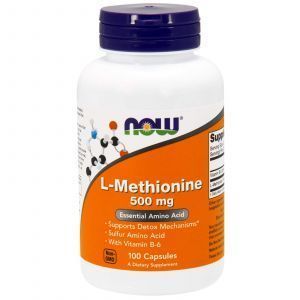 Метионин, L-Methionine, Now Foods, 500 мг, 100 капсул. 