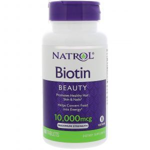 Biotina Max, Biotina, Natrol, 10.000 mcg, 100 Compresse