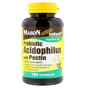 Пробиотик ацидофильный с пектином, Probiotic Acidophilus With Pectin, Mason Natural, 100 капсул