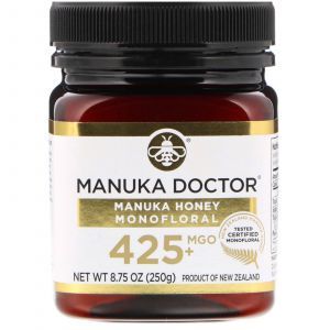Манука мед, Manuka Honey Monofloral, Manuka Doctor, MGO 425+, 250 г