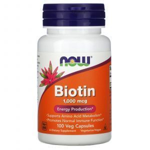 Biotina, Biotina, Now Foods, 1.000 mcg, 100 Capsule Veg