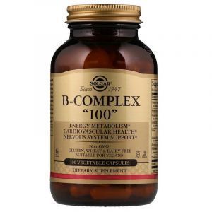 Vitamine B-100, Complesso, Complesso B "100", Solgar, 100 Capsule Vegetariane