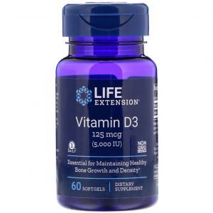 Vitamina D-3, Vitamina D3, Life Extension, 5.000 UI, 60 Capsule