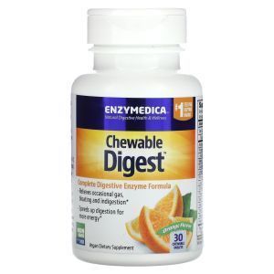 Пищеварительные ферменты, Digest, Enzymedica, вкус апельсина, 30 жевательных таблеток
