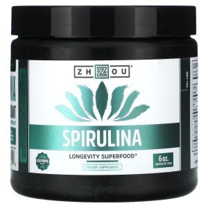 Спирулина, Spirulina, Zhou Nutrition, суперпродукт долголетия, порошок, 170 г