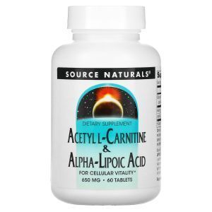 Ацетил -L карнитин +ALA, Source Naturals, 60 таблето
