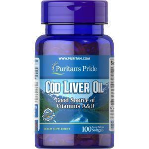 Масло печени трески, Cod Liver Oil, Puritan's Pride, 415 мг, 100 гелевых капсул
