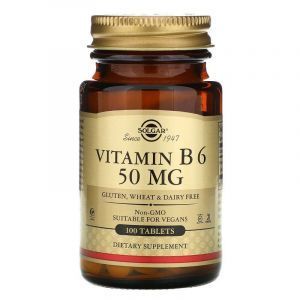 Vitamina B6, Vitamina B6, Solgar, 50 mg, 100 Compresse