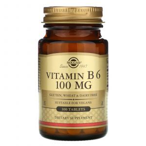 Vitamina B6, Vitamina B6, Solgar, 100 mg, 100 Compresse
