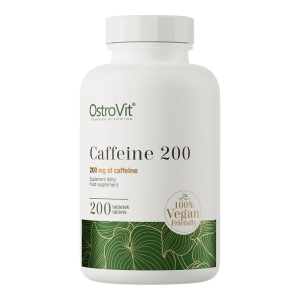Кофеин, Caffeine, VEGE , OstroVit, 200 мг, 200 таблеток
