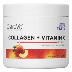 Коллаген + витамин С, Collagen + Vitamin C, OstroVit, вкус персика, 200 г
