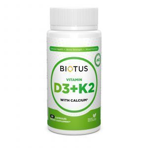 Vitamina D3, K2 con calcio, Biotus, 60 capsule