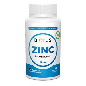 Цинк пиколинат, Zinc Picolinate, Biotus, 22 мг, 100 капсул